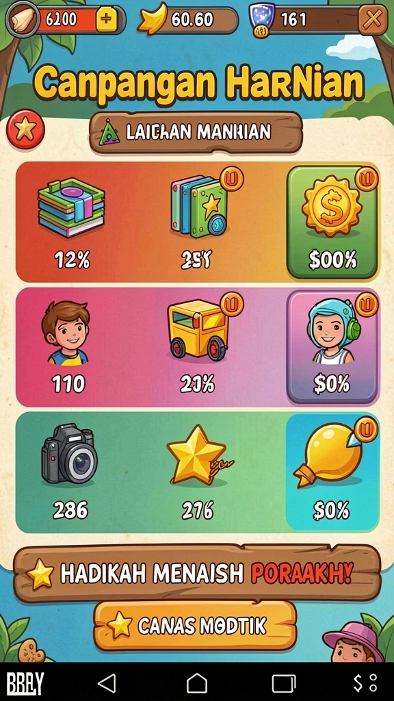 gatotkaca123 - Menu pilihan level yang mudah diakses.